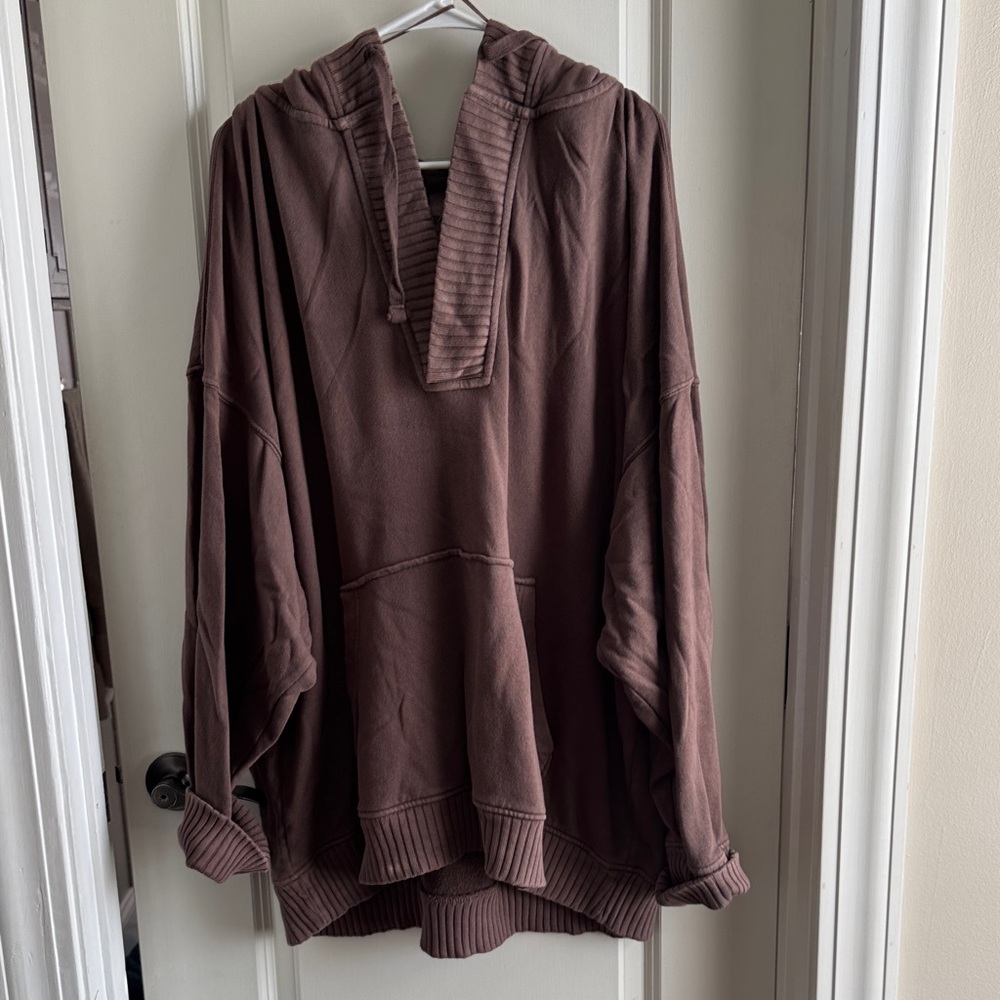 aerie Brown Oversized Hooded Pullover